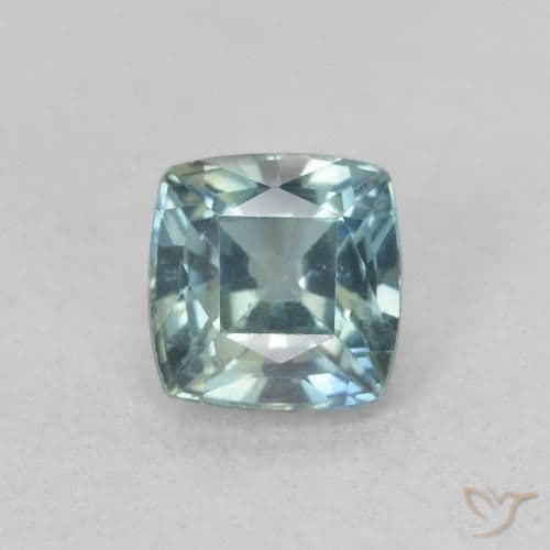 0.60ct Natural Teal Sapphire, Cushion Cut, 4.4x4.3 mm