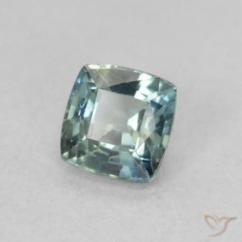 0.60ct Natural Teal Sapphire, Cushion Cut, 4.4x4.3 mm