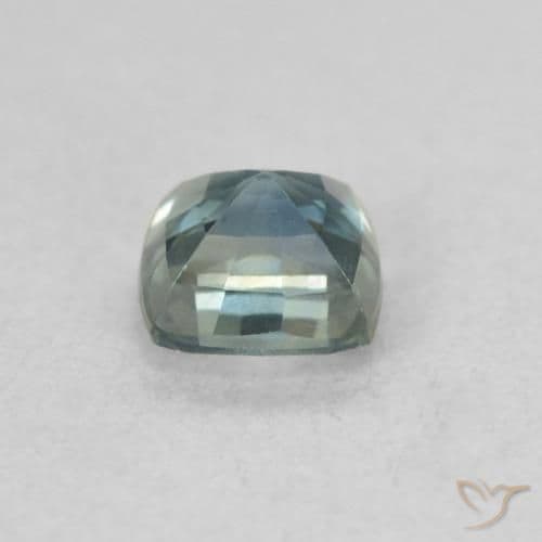 0.60ct Natural Teal Sapphire, Cushion Cut, 4.4x4.3 mm
