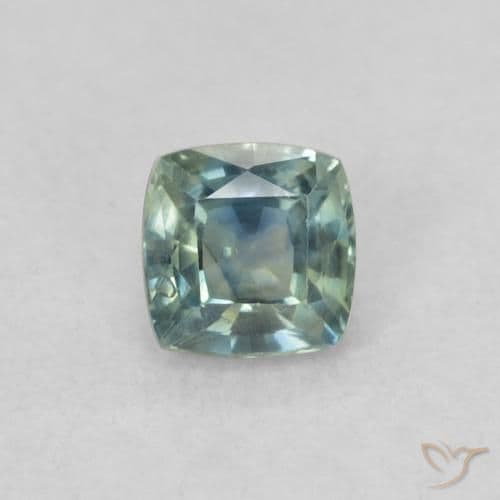 0.48ct Natural Teal Sapphire, Cushion Cut, 4.1x4.1 mm