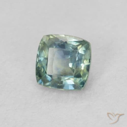0.48ct Natural Teal Sapphire, Cushion Cut, 4.1x4.1 mm