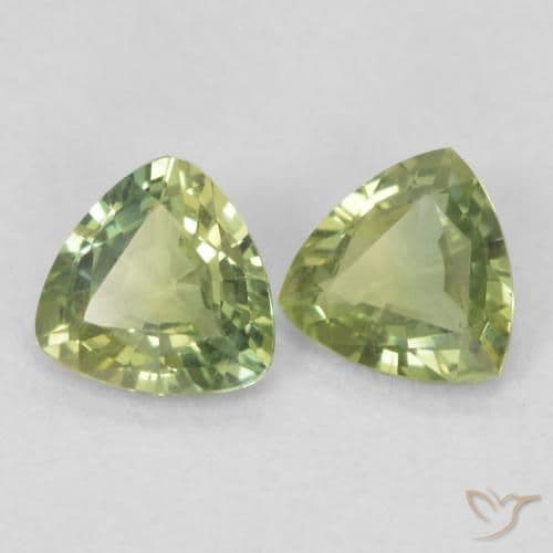 0.67ct Pale Earth Green Sapphire, Trillion, 4.5x4.4 mm