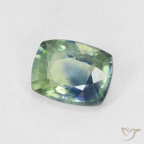 0.73ct Natural Teal Sapphire, Cushion Cut, 5.7x4.5 mm