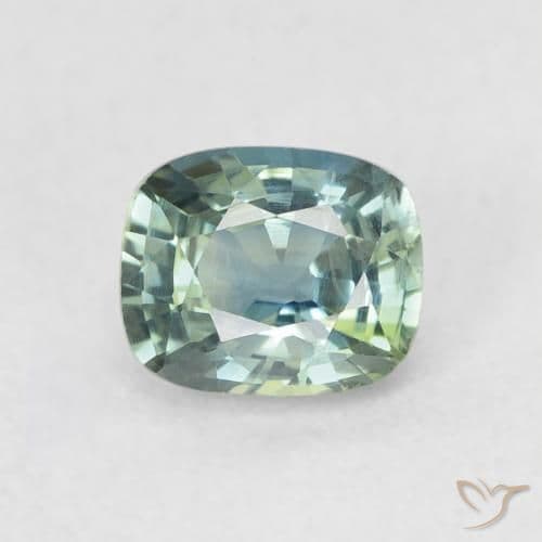0.77ct Natural Teal Sapphire, Cushion Cut, 5.6x4.6 mm