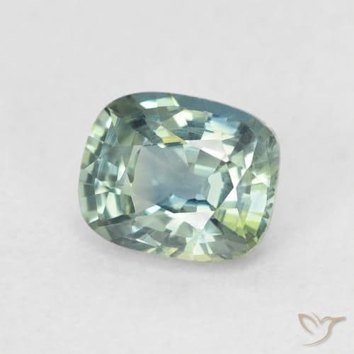 0.77ct Natural Teal Sapphire, Cushion Cut, 5.6x4.6 mm