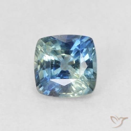 0.71ct Natural Teal Sapphire, Cushion Cut, 4.7x4.7 mm