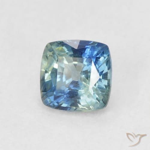 0.71ct Natural Teal Sapphire, Cushion Cut, 4.7x4.7 mm