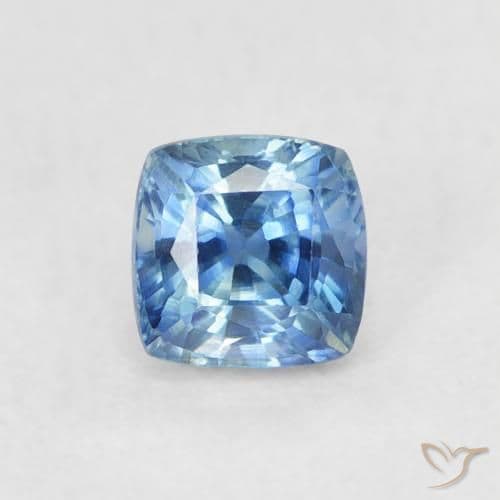 0.57ct Natural Light Blue Sapphire, Cushion Cut, 4.1x4.1 mm