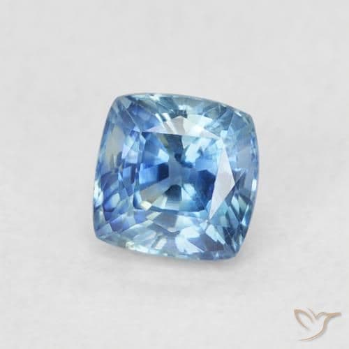0.57ct Natural Light Blue Sapphire, Cushion Cut, 4.1x4.1 mm