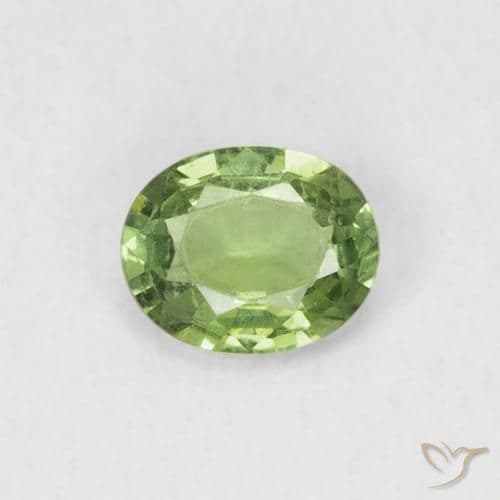0.41ct Natural Pear Green Sapphire, Oval Cut, 5.1x4.1 mm