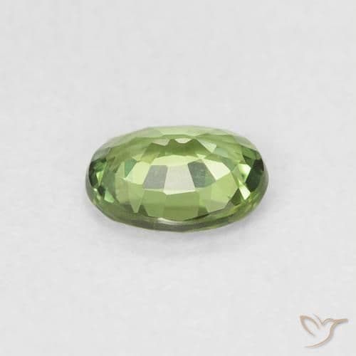 0.41ct Natural Pear Green Sapphire, Oval Cut, 5.1x4.1 mm