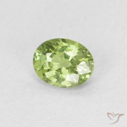 0.40ct Natural Light Green Sapphire, Oval Cut, 4.8x3.8 mm