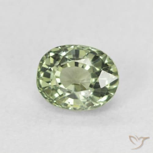 0.66ct Natural Grayish Green Sapphire, Oval Cut, 5.3x4.2 mm