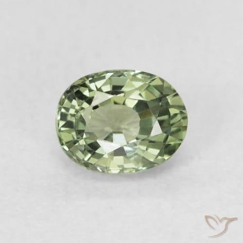0.66ct Natural Grayish Green Sapphire, Oval Cut, 5.3x4.2 mm