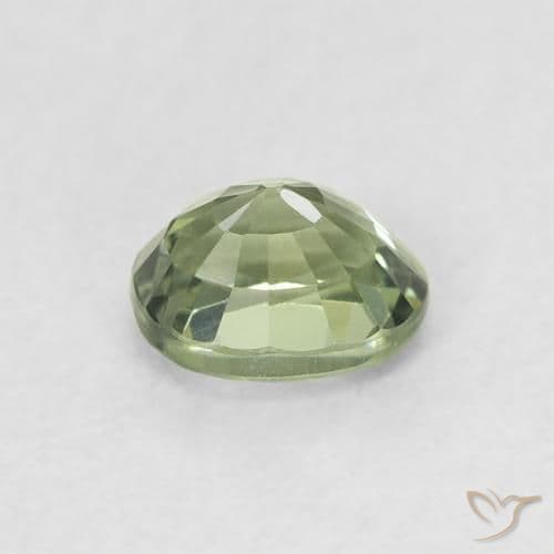 0.66ct Natural Grayish Green Sapphire, Oval Cut, 5.3x4.2 mm