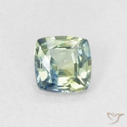 0.43ct Natural Teal Sapphire, Cushion Cut, 4.2x4.2 mm