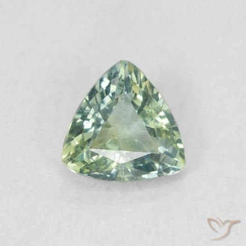 0.50ct Medium Light Green Sapphire, Trillion, 5x4.8 mm