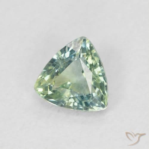 0.50ct Medium Light Green Sapphire, Trillion, 5x4.8 mm