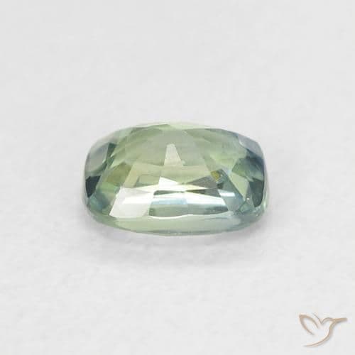 0.60ct Medium Blue Green Sapphire, Cushion Cut, 5.2x4.2 mm