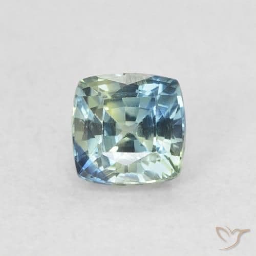 0.48ct Natural Teal Sapphire, Cushion Cut, 4.1x4.1 mm