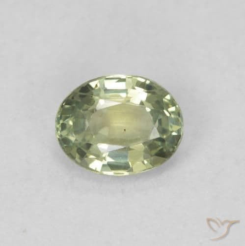 0.43ct Natural Light Green Sapphire, Oval Cut, 4.9x3.9 mm