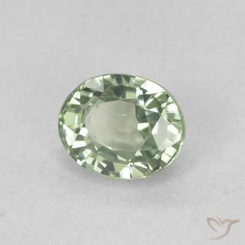 0.59ct Natural Pale Green Sapphire, Oval Cut, 5x4.1 mm