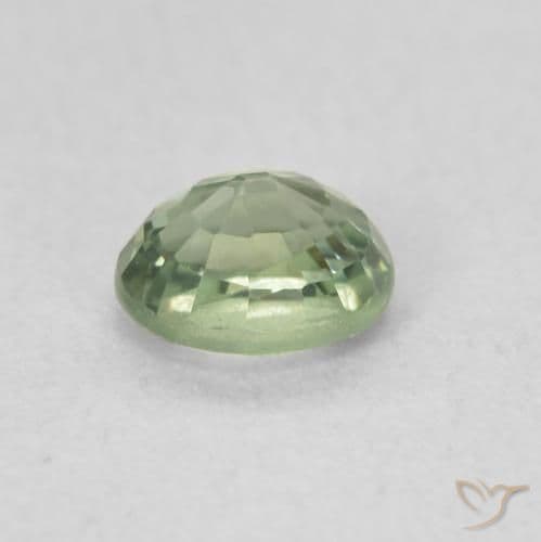 0.59ct Natural Pale Green Sapphire, Oval Cut, 5x4.1 mm