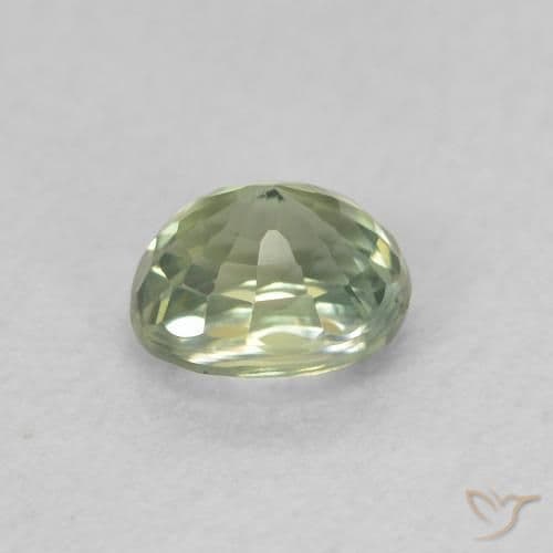 0.60ct Natural Light Green Sapphire, Oval Cut, 4.8x4.1 mm