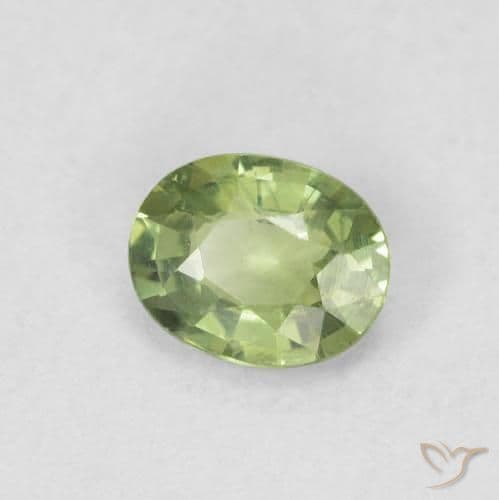 0.39ct Natural Warm Green Sapphire, Oval Cut, 5x4 mm