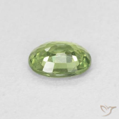 0.39ct Natural Warm Green Sapphire, Oval Cut, 5x4 mm