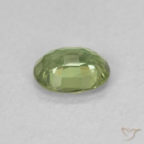 0.45ct Natural Warm Green Sapphire, Oval Cut, 5x3 mm