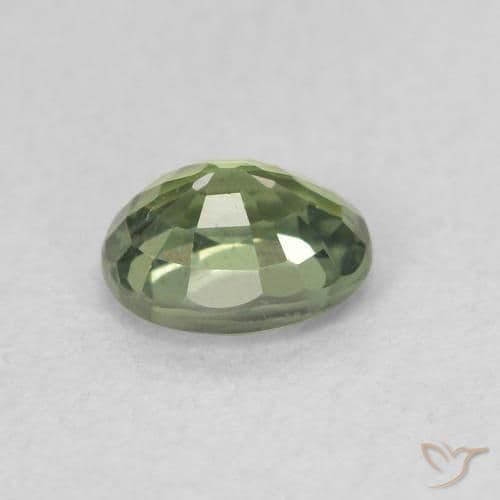 0.56ct Light Sage Green Sapphire, Oval Cut, 5.1x4.1 mm