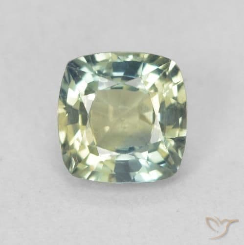 0.77ct Natural Blue-Green Sapphire, Cushion Cut, 5.1x5 mm
