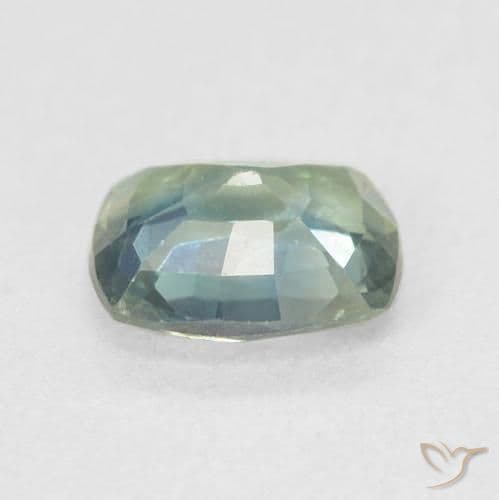 0.79ct Natural Teal Sapphire, Cushion Cut, 6x4.9 mm