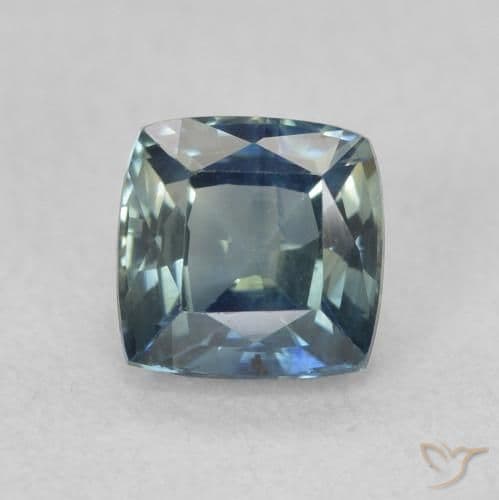 0.87ct Natural Teal Sapphire, Cushion Cut, 5.1x5 mm