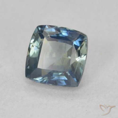 0.87ct Natural Teal Sapphire, Cushion Cut, 5.1x5 mm