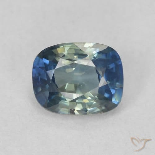 0.73ct Natural Teal Sapphire, Cushion Cut, 5.6x4.4 mm