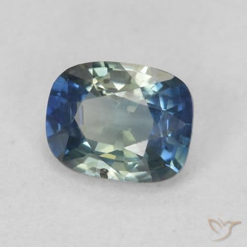 0.73ct Natural Teal Sapphire, Cushion Cut, 5.6x4.4 mm