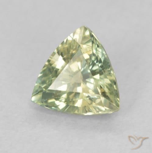 0.74ct Natural Warm Green Sapphire, Trillion, 5.7x5.4 mm