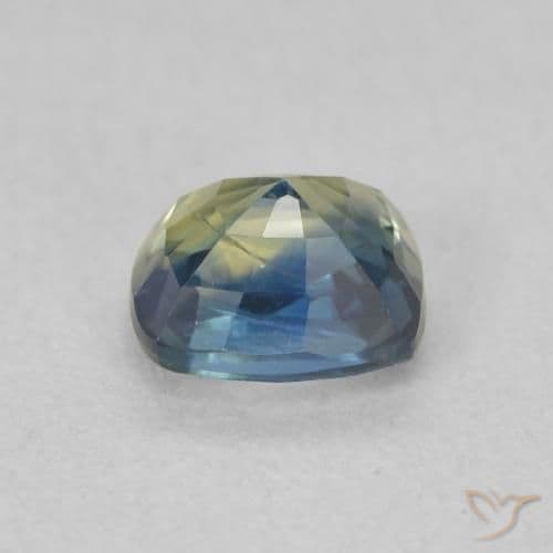 0.74ct Natural Blue-Green Sapphire, Cushion Cut, 5.1x4.1 mm