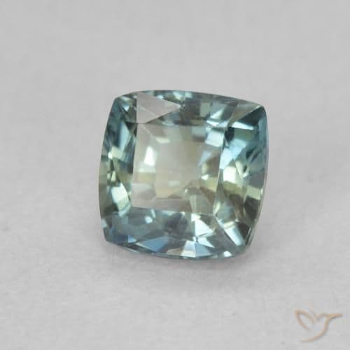 0.67ct Natural Teal Sapphire, Cushion Cut, 4.6x4.6 mm