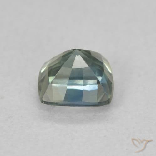 0.67ct Natural Teal Sapphire, Cushion Cut, 4.6x4.6 mm