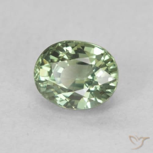 0.73ct Light Forest Green Sapphire, Oval Cut, 5.2x4.2 mm