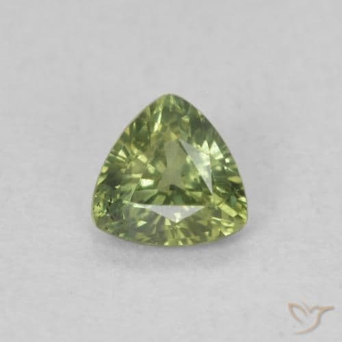 1.65ct Natural Warm Green Sapphire, Trillion, 4.1x4.1 mm