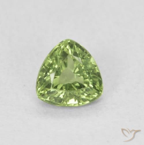 0.46ct Natural Medium Green Sapphire, Trillion, 4.5x4.4 mm