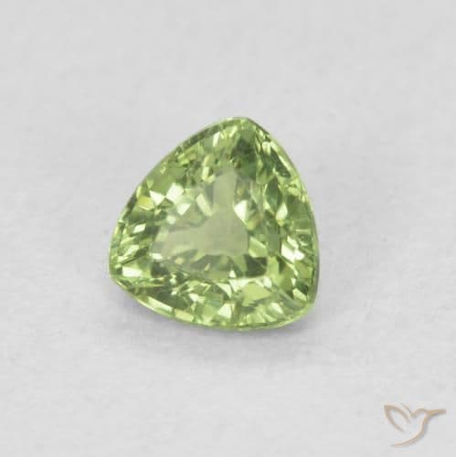 0.46ct Natural Medium Green Sapphire, Trillion, 4.5x4.4 mm