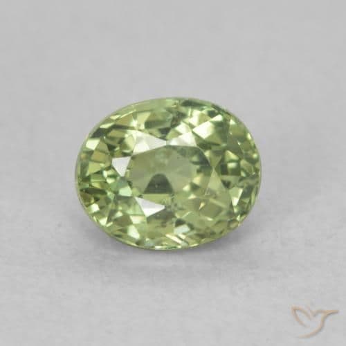0.66ct Natural Medium Green Sapphire, Oval Cut, 5.1x4.1 mm