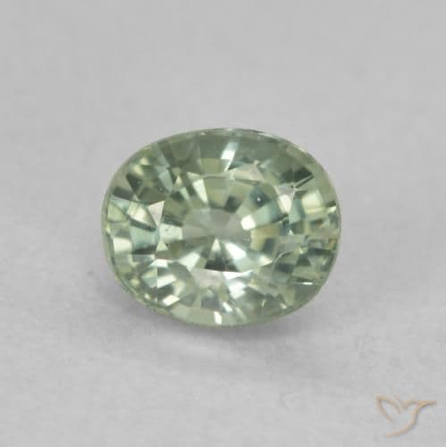 0.68ct Natural Medium Green Sapphire, Oval Cut, 5.1x4.2 mm