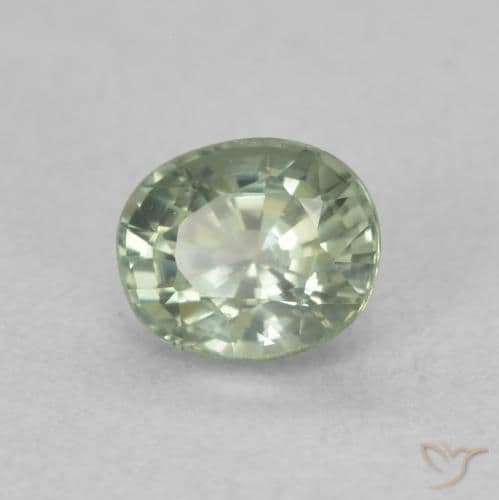 0.68ct Natural Medium Green Sapphire, Oval Cut, 5.1x4.2 mm