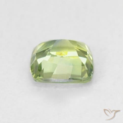 0.79ct Medium Green Sapphire, Cushion Cut, 5.1x5.1 mm